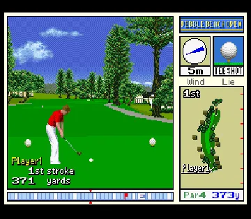 New 3D Golf Simulation - Pebble Beach no Hatou (Japan) screen shot game playing